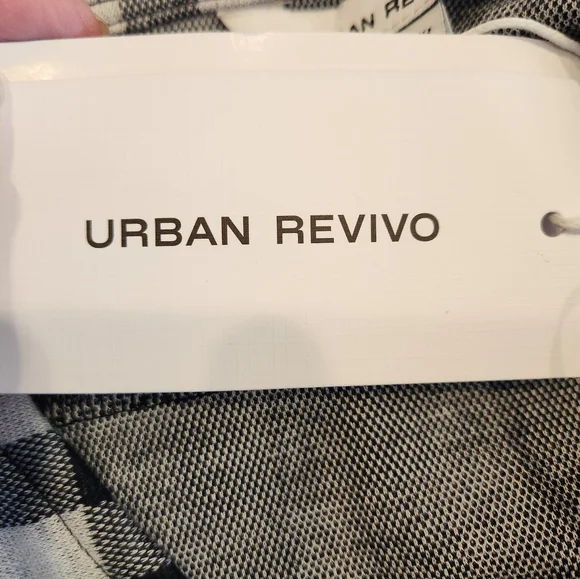 NWT Urban Revivo Blue/White Check Mini Dress Size 6 Adjustable Straps Side Zip - Picture 10 of 14